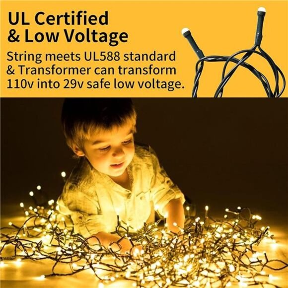 String Lights Outdoor/Indoor, 200LED Ultra-Bright Christmas Tree Lights,72FT - Picture 4 of 6